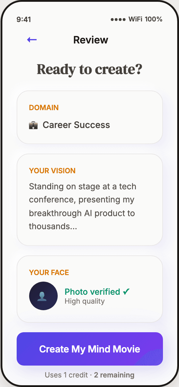 Reviewing and editing the scenes the AI wrote from your spoken vision